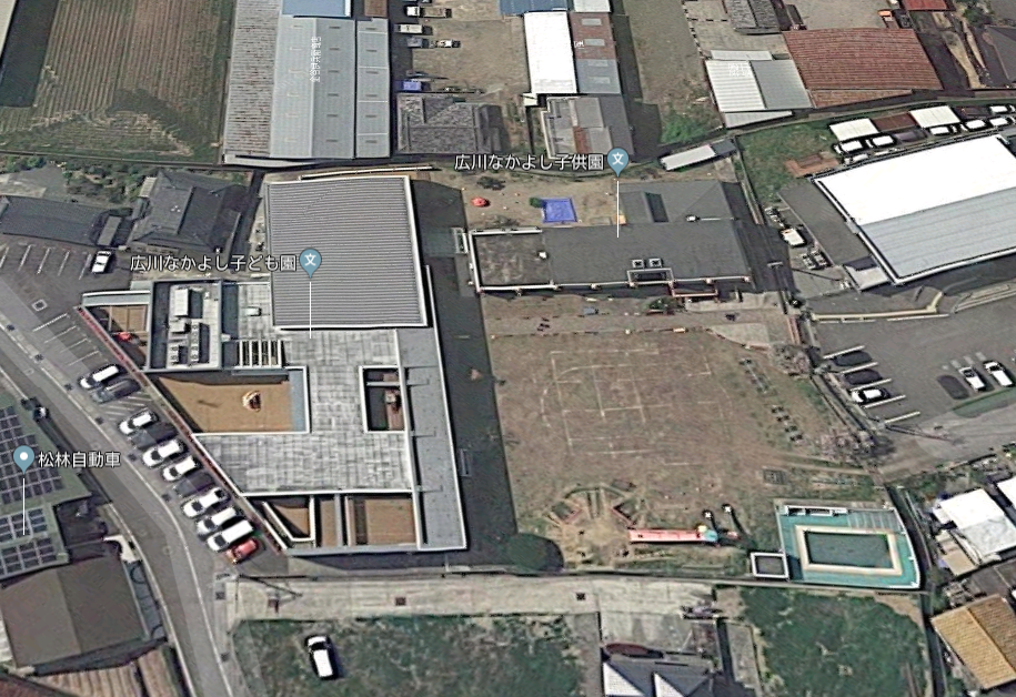 旧：広川幼稚園の現在のGoogleマップの画像
